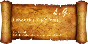 Lehotzky György névjegykártya