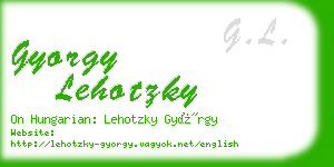 gyorgy lehotzky business card